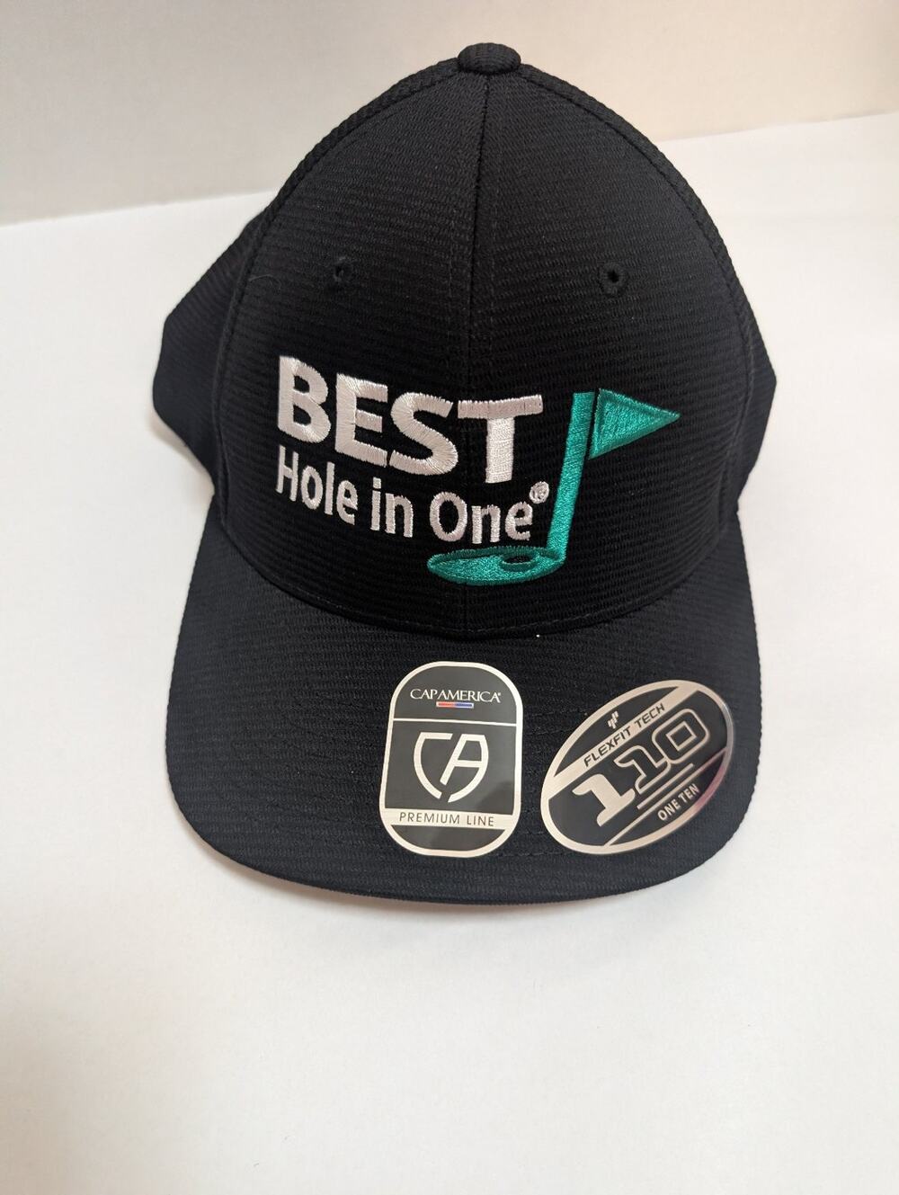 Capamerica Flexfit Tech "Best Hole in One" Golf Hat Black Osfm Yupoong
